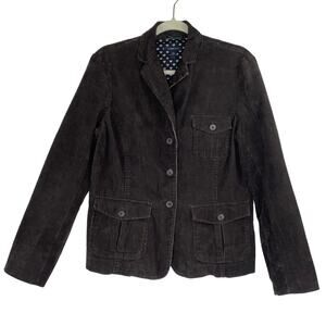 Land's End brown corduroy blazer jacket  women's size 10